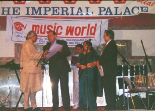 Dr.Naresh receiving 'Poet of the Millenium Award' at Birmingham, U.K..